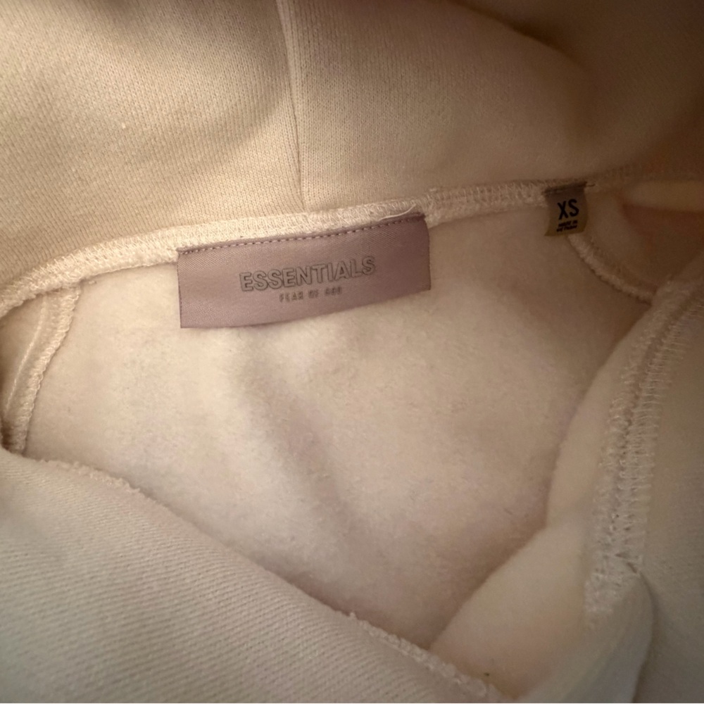 Fear of God Essentials Cream Hoodie X Small - Picture 4 of 7